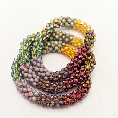 Continuous bangle bracelet -  Sparkly Warmth