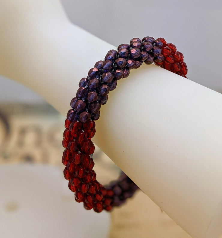 QUADS - Continuous bangle bracelet - RED * PURPLE