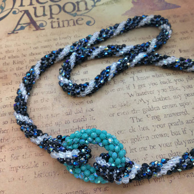 LUPITA - center-piece turquoise loop faceted beads rope necklace