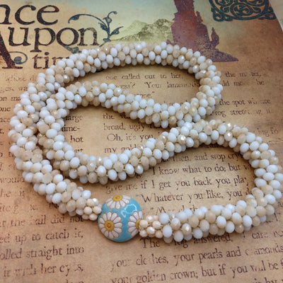 Ivory Cream bead rope necklace