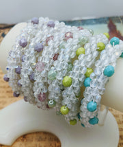 Continuous pebbles bangle - SPARKLY WHITE and LAVENDAR