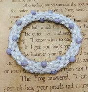 Continuous pebbles bangle - LINEN WHITE and LAVENDER