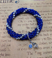 Continuous bangle - with Dangle - Blue & Silver