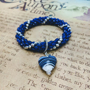 Continuous bangle - with Dangle - Blue & Silver