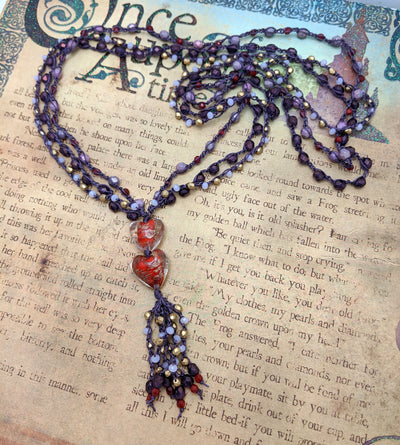 Bohemian Chic Beaded Necklace - RED PURPLE GOLD