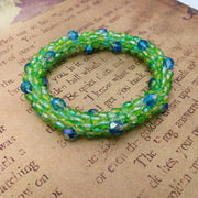 Continuous Pebbles Bangle - LIME APPLE GREEN and BLUE