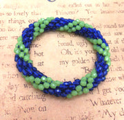 Continuous bangle bracelet - GREEN and BLUE