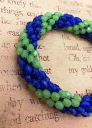 Continuous bangle bracelet - GREEN and BLUE