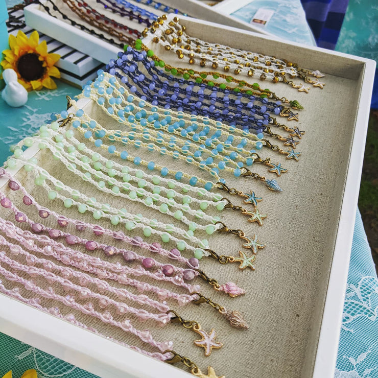 OCEAN LOVE CHOKER - Bohemian Chic - Sunny Pink  - Conch