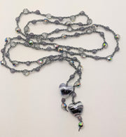 Bohemian Chic Lariat - Lavender and Pewter tones