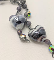 Bohemian Chic Lariat - Lavender and Pewter tones