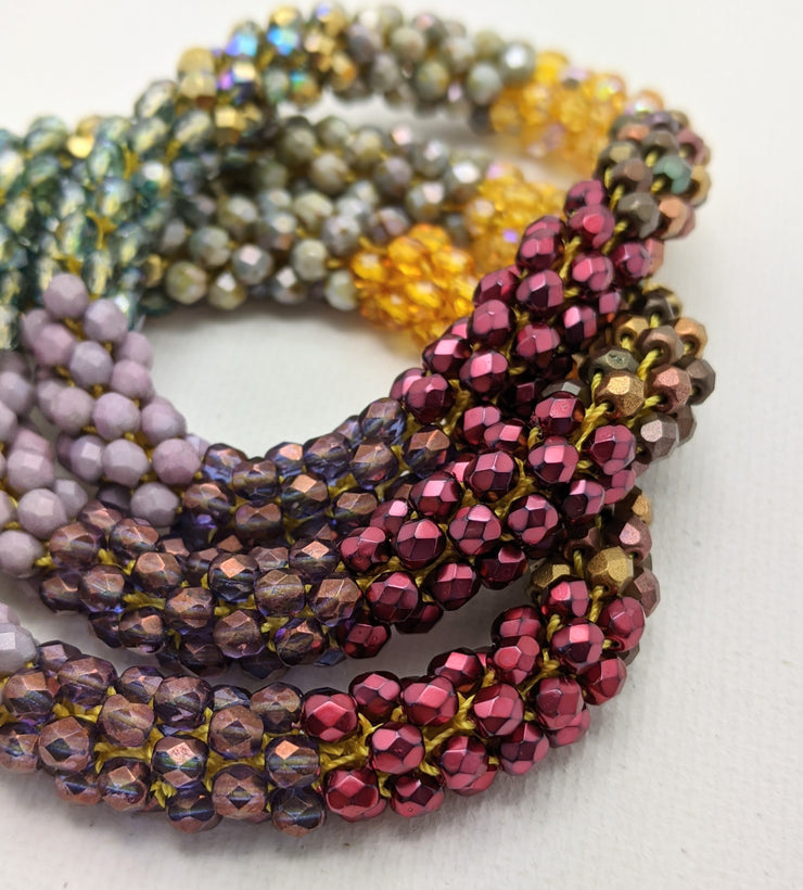 Continuous bangle bracelet -  Sparkly Warmth