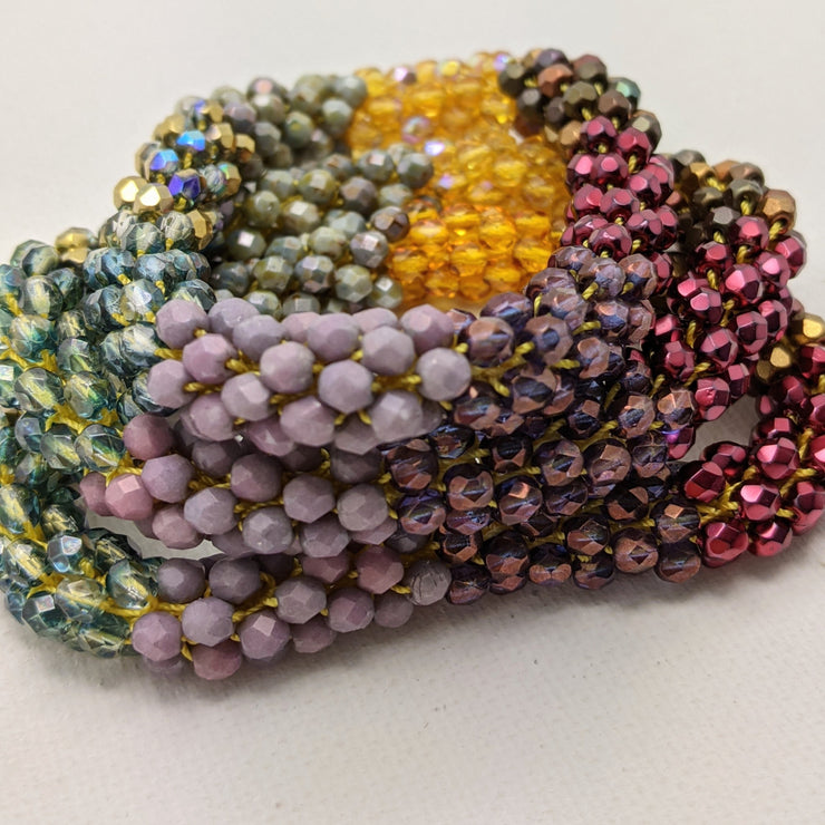 Continuous bangle bracelet -  Sparkly Warmth