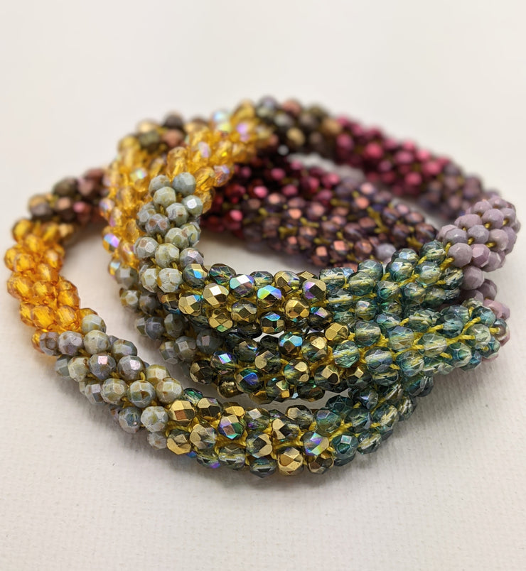 Continuous bangle bracelet -  Sparkly Warmth