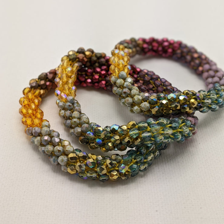 Continuous bangle bracelet -  Sparkly Warmth