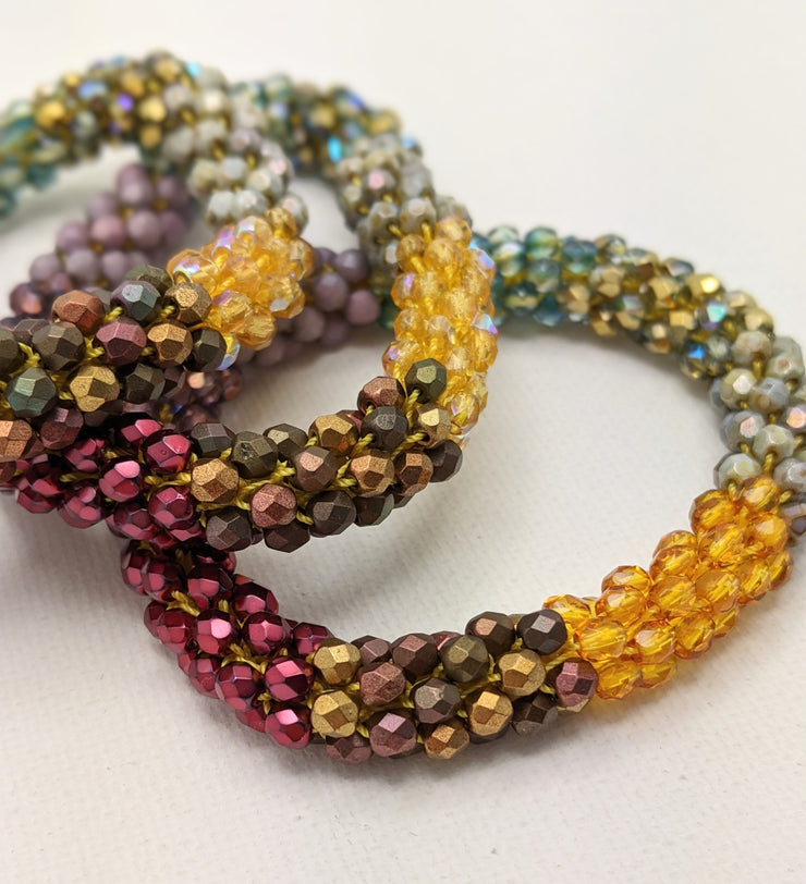 Continuous bangle bracelet -  Sparkly Warmth