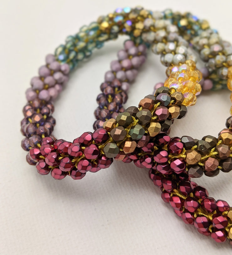 Continuous bangle bracelet -  Sparkly Warmth