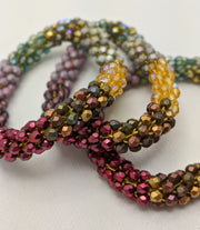 Continuous bangle bracelet -  Sparkly Warmth