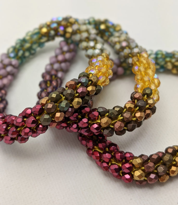 Continuous bangle bracelet -  Sparkly Warmth