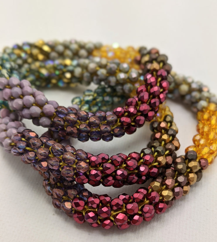 Continuous bangle bracelet -  Sparkly Warmth