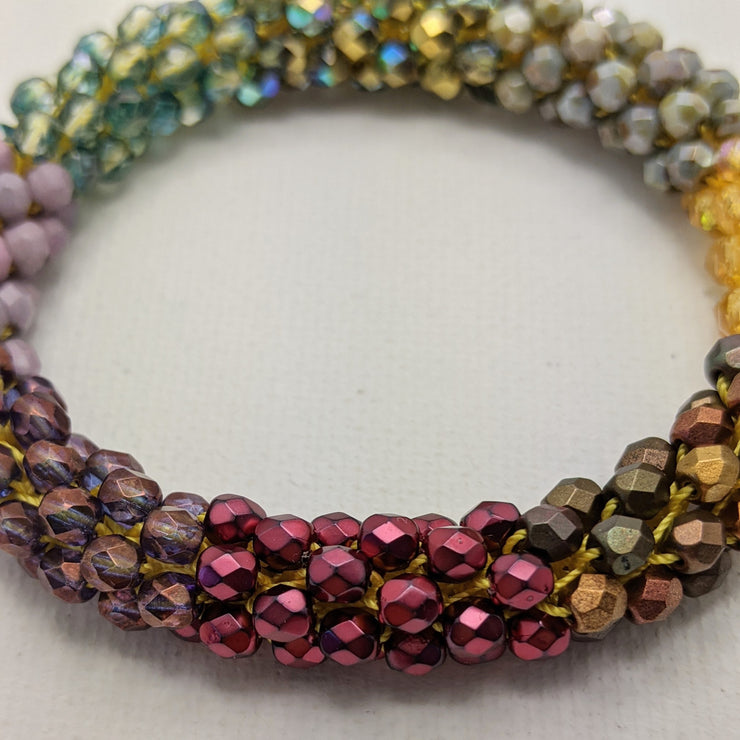Continuous bangle bracelet -  Sparkly Warmth