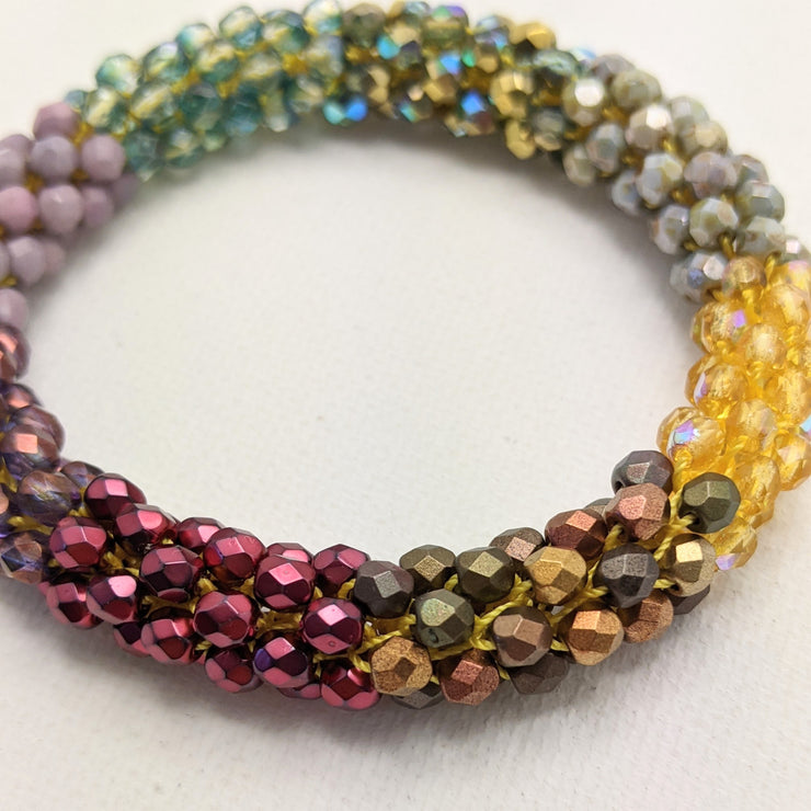 Continuous bangle bracelet -  Sparkly Warmth