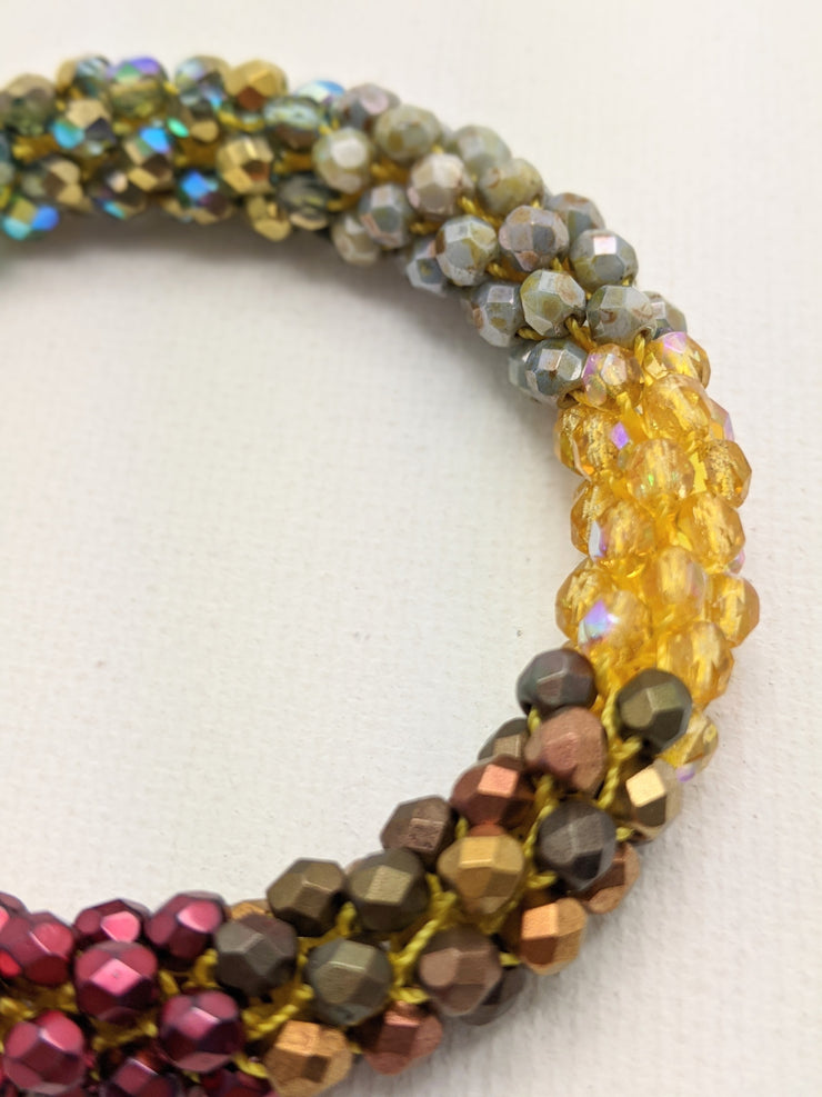 Continuous bangle bracelet -  Sparkly Warmth