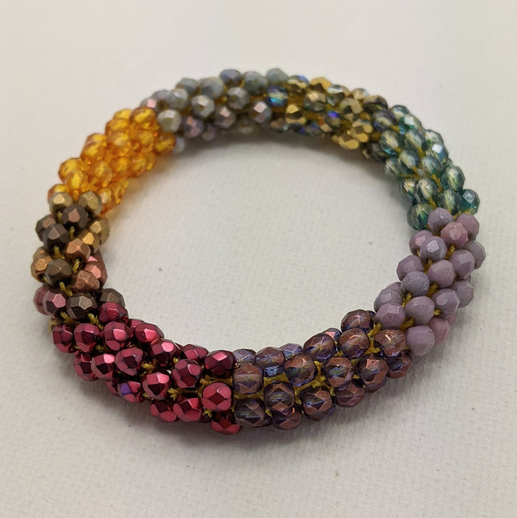 Continuous bangle bracelet -  Sparkly Warmth