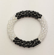 Continuous bangle bracelet - Black and White Color Block