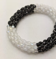 Continuous bangle bracelet - Black and White Color Block