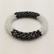 Continuous bangle bracelet - Black and White Color Block