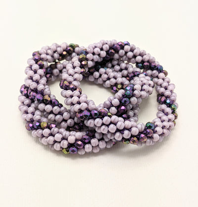 Continuous Bangle Bracelet - Lavender Swirl