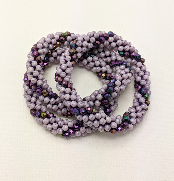 Continuous Bangle Bracelet - Lavender Swirl