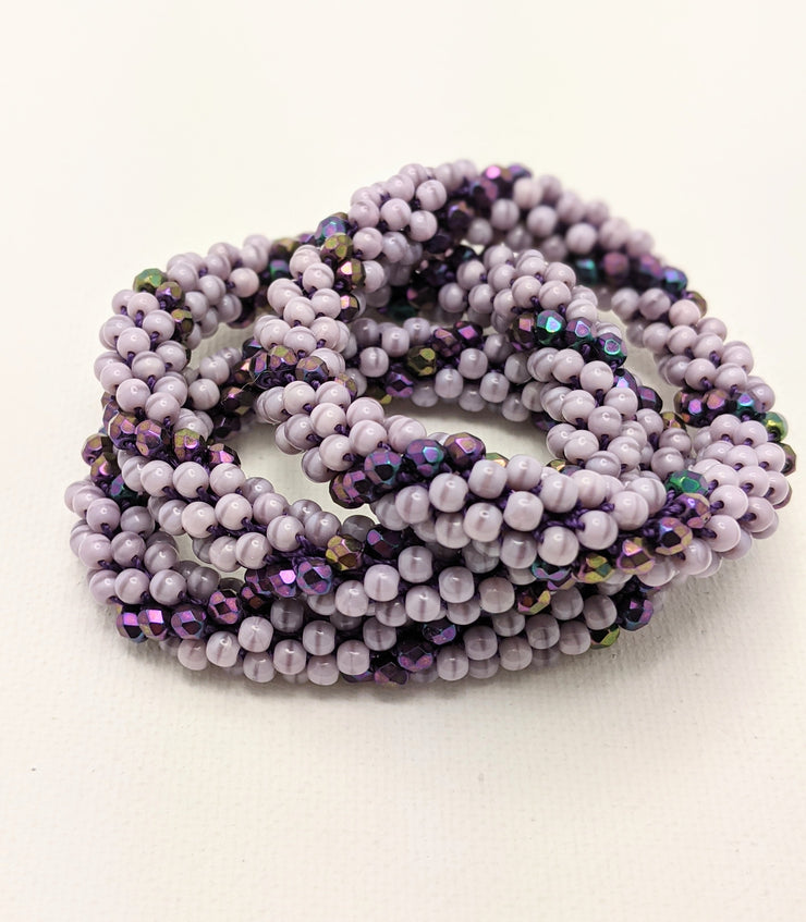 Continuous Bangle Bracelet - Lavender Swirl