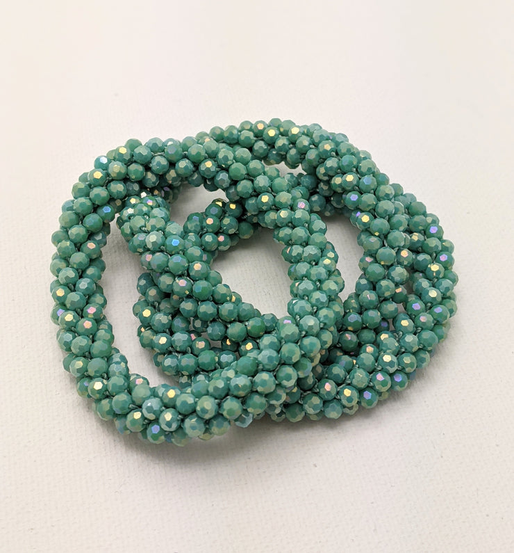 Continuous bangle bracelet - Aquamarine Turquoise