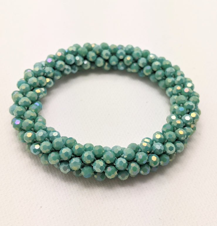 Continuous bangle bracelet - Aquamarine Turquoise