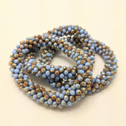 Continuous bangle bracelet - Powder Blue and Bronze Shimmer