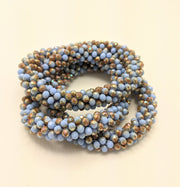 Continuous bangle bracelet - Powder Blue and Bronze Shimmer