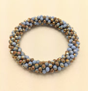 Continuous bangle bracelet - Powder Blue and Bronze Shimmer