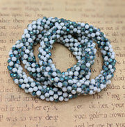 Continuous bangle bracelet - Shimmering Teal and White