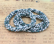 Continuous bangle bracelet - Shimmering Teal and White