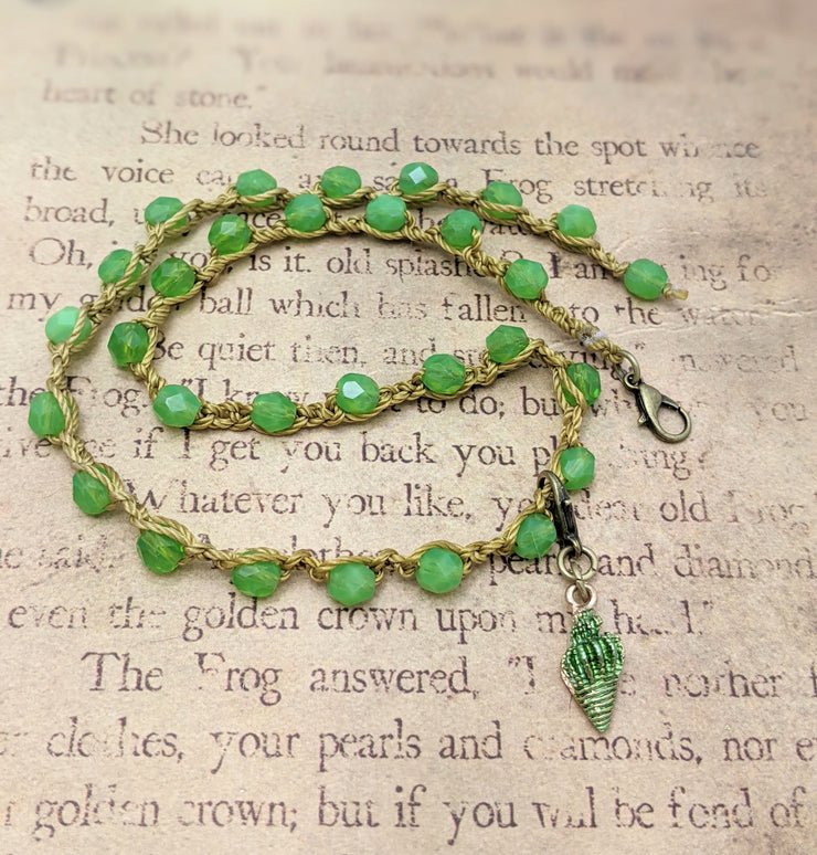 OCEAN LOVE CHOKER - Bohemian Chic - Summer Green - Conch