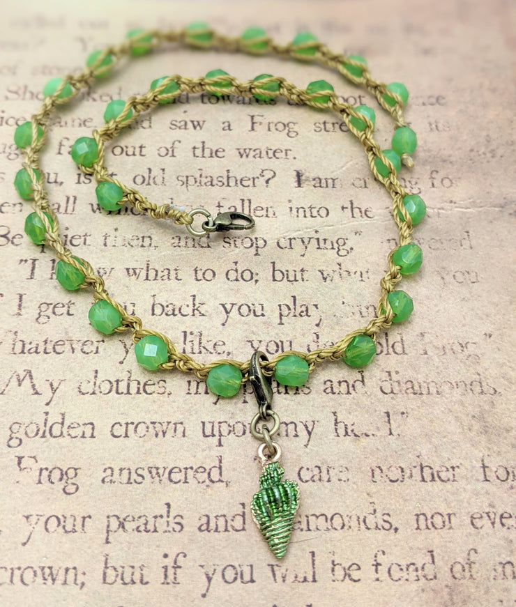 OCEAN LOVE CHOKER - Bohemian Chic - Summer Green - Conch