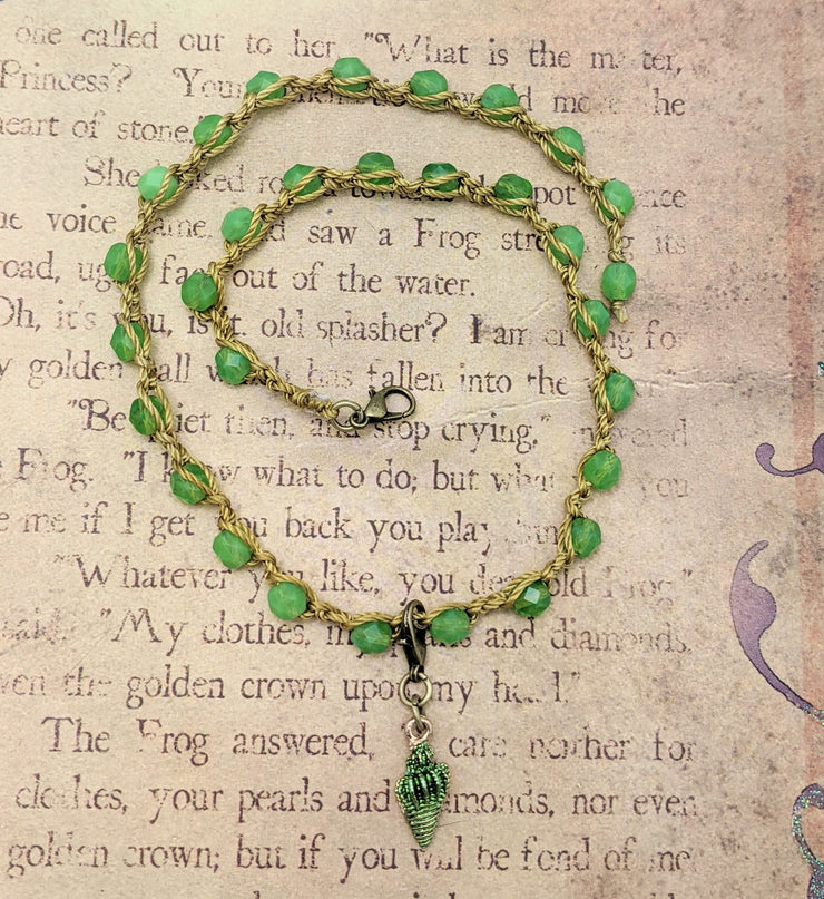 OCEAN LOVE CHOKER - Bohemian Chic - Summer Green - Conch