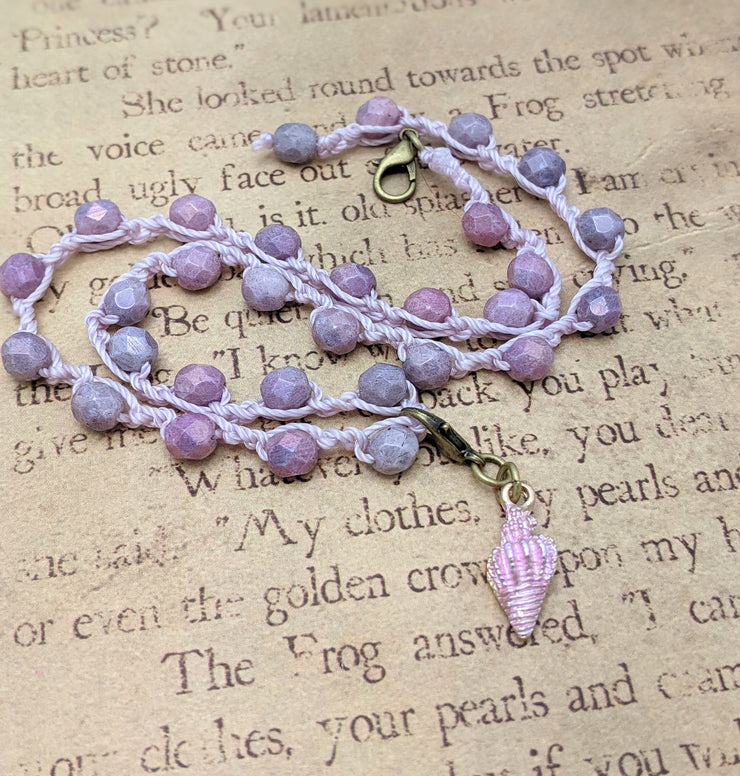 OCEAN LOVE CHOKER - Bohemian Chic - Pink-n-Purple  - Conch