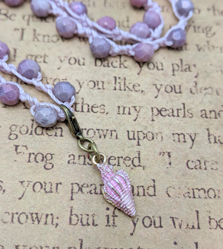 OCEAN LOVE CHOKER - Bohemian Chic - Pink-n-Purple  - Conch