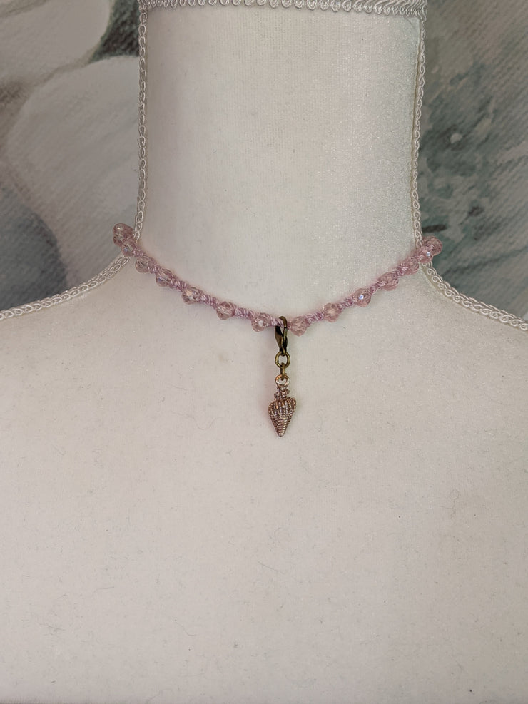OCEAN LOVE CHOKER - Bohemian Chic - Sunny Pink  - Conch