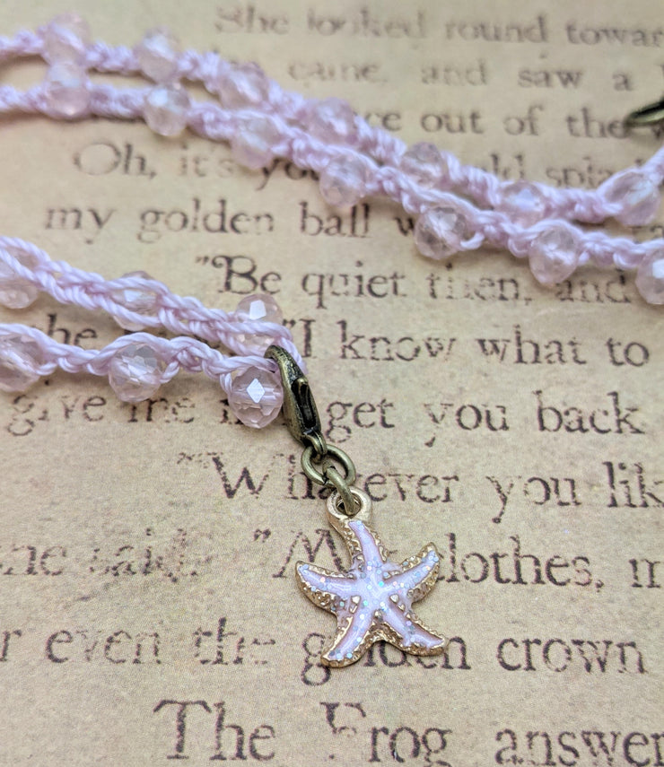 OCEAN LOVE CHOKER - Bohemian Chic - Sunny Pink  - Starfish