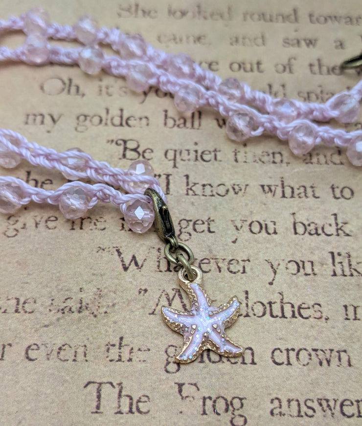 OCEAN LOVE CHOKER - Bohemian Chic - Sunny Pink  - Starfish