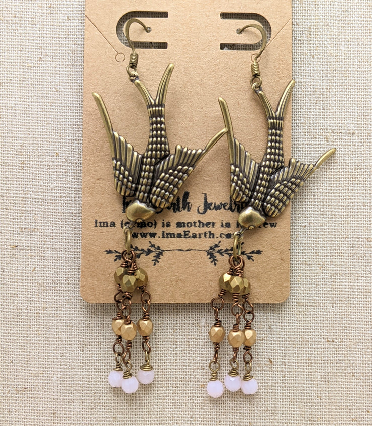 Serenity Earrings - Ombre and Ice Pink Crystals